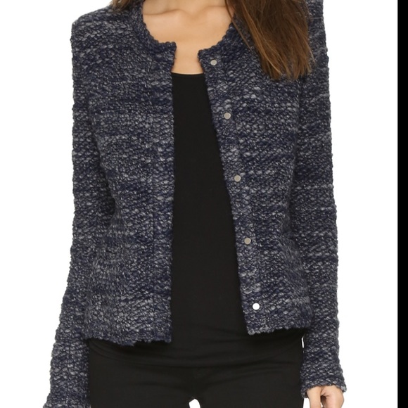 IRO Jackets & Blazers - IRO Blue Tweed Boucle Carene Jacket Blazer